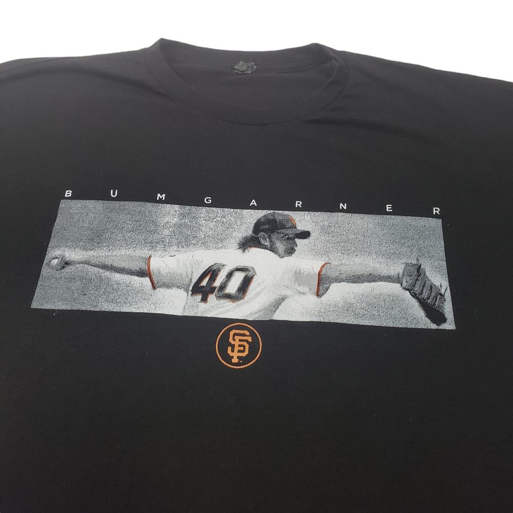 Tultex Shirt Tee Black Bumgarner San Franscisco Baseball T Shirt Top Men's XL
